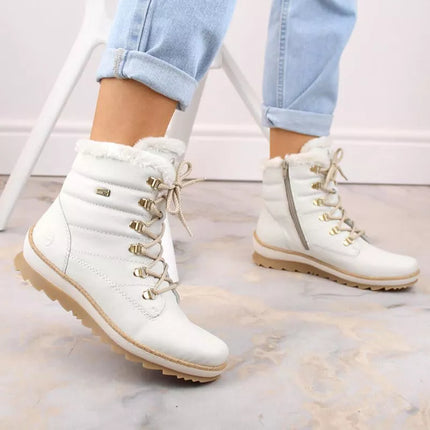 Remonte W RKR629 balti odiniai aulinukai su vilnos pamušalu, neperšlampami