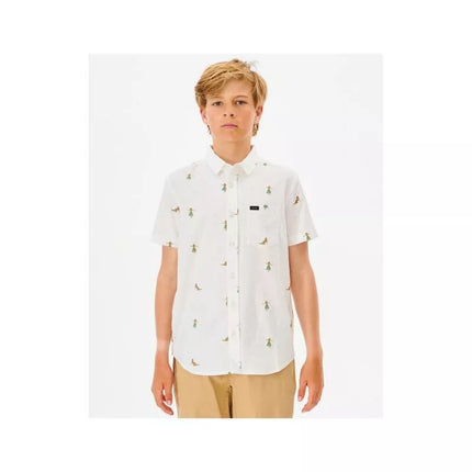 RIP CURL Hula Breach marškiniai berniukams, balti