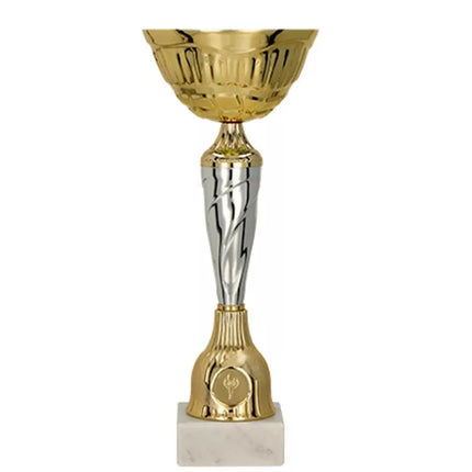 Auksinė ir sidabrinė metalinė taurė
