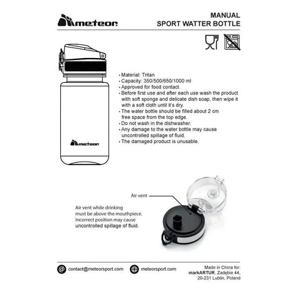 Meteor 650 ml navy blue sports bottle
