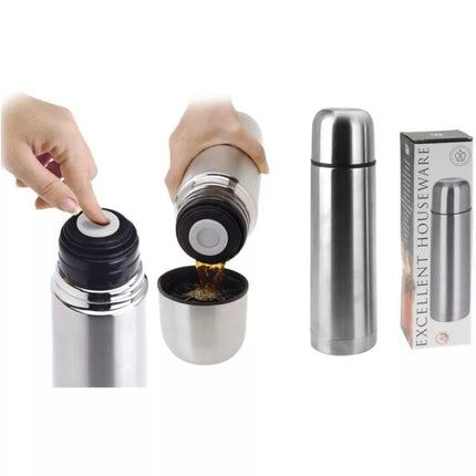 EXCELLENT HOUSEWARE SILVER 750ML TRAVEL THERMOS