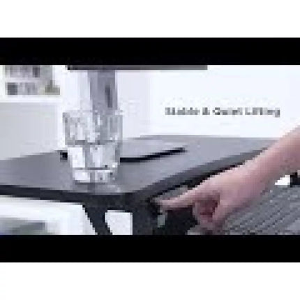 MACLEAN elektrinis stalas, darbo vieta, aukščio reguliavimas, maksimalus aukštis 122 cm, maksimali apkrova 37 kg - sėdimam ir stovimam darbui MC-835