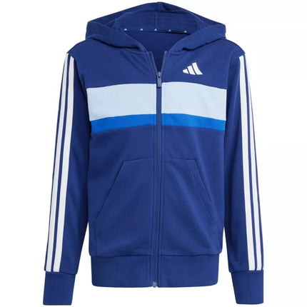 Vaikiškas adidas Seasonal Essentials Tiberio 3 juostelių terry audinio sportinis kostiumas, tamsiai mėlynas JI6035