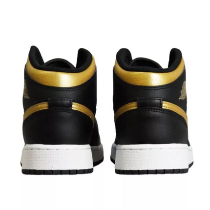 Air Jordan 1 Mid Junior (GS) Basketball Shoe Black/Metallic Gold - DQ8423-071