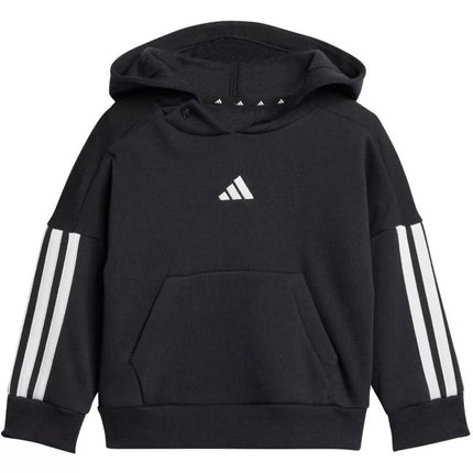 adidas Essentials Joggers 3 Stripes Fleece Hoodie Tracksuit for Kids Black JD6484