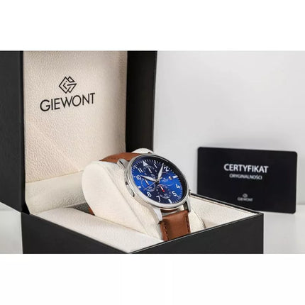 Men's Watch Giewont Chronograph Sapphire Brown Blue GW5630-A6