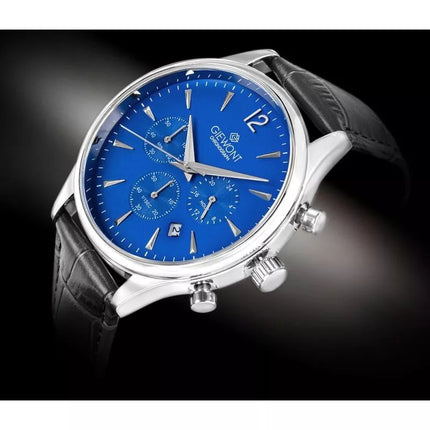 Vyriškas laikrodis Giewont Chronograph Safyro Juodas ir Mėlynas GW6310-A3