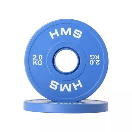 Olimpinė bamperinė plokštė 2x2kg mėlyna HMS CBRS20