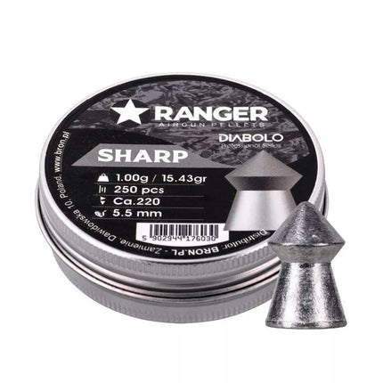 5.5 mm RANGER Diabolo Sharp point pellets 250 pcs. 1.00 g