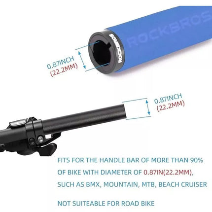 Rockbros BT1001BLBK sponge bicycle handlebar grips - blue and black