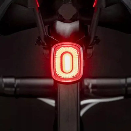 Rockbros Q2S LED galinis dviračio žibintas su išmaniąja stabdžių sistema, komplekte USB-C - USB-A laidas - Juodas