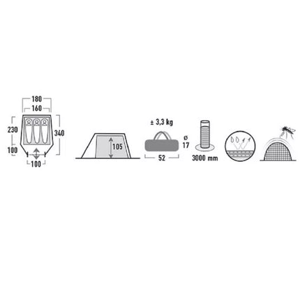 High Peak Kite 3 Palapinė 10189