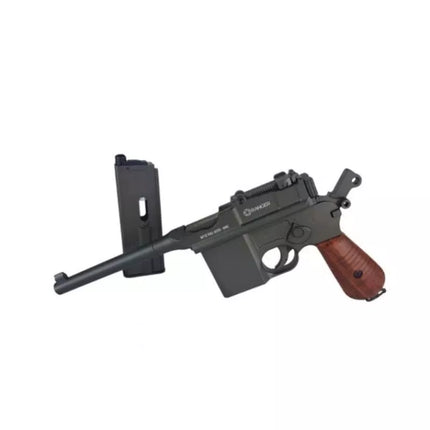 RANGER M712 Broomhandle VISO AUTOMATINIS ATATRAUKIAMOSIOS SISTEMOS orinis pistoletas, 4.5 mm BB, 19 šūvių. KWC