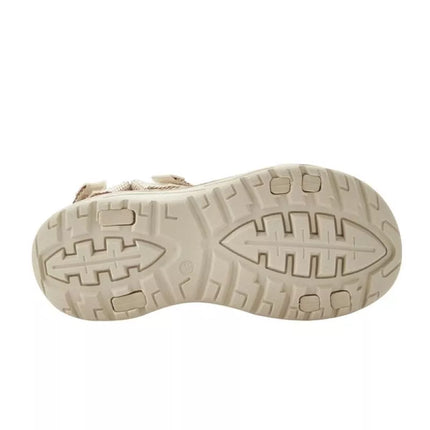 Lee Cooper women's shoes velcro sandals for summer on the beach, light beige cream