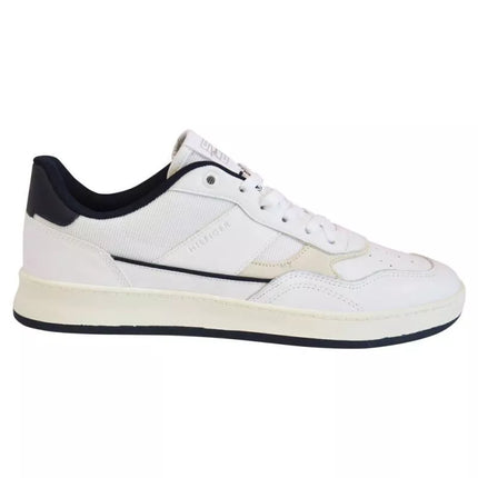 Tommy Hilfiger Retro Court Mix Cupsole Vyriški batai Balti - FM0FM04006 YBR