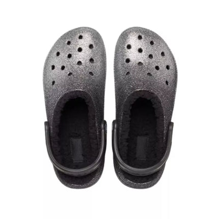 Crocs Klasikiniai klumpių tipo šlepetės su blizgučių pamušalu Silver - 205842-067
