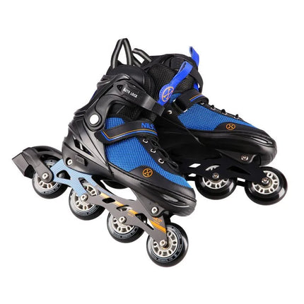 NH18188A 2in1 BLACK-ORANGE SIZE M(34-38) ROLLER SKATES WITH HOCKEY SLEEVE NILS EXTREME
