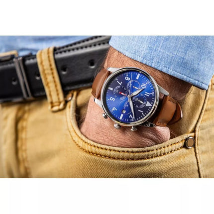 Men's Watch Giewont Chronograph Sapphire Brown Blue GW5630-A6
