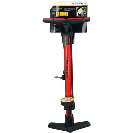 DUNLOP DIRBTUVIŲ DVIRAČIO POMPA 230 PSI (16 Bar) SU MANOMETRU RAUDONA