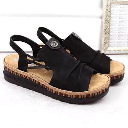 Comfortable Rieker W RKR677 black sandals