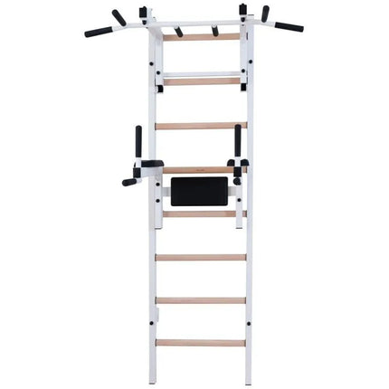 WOODEN AND METAL GYMNASTIC WALL BAR WITH BAR AND ACCESSORIES BENCHK 232W