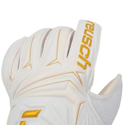 Reusch Attrakt AB1 Solid Junior vartininko pirštinės, baltos spalvos, 5672003 1130