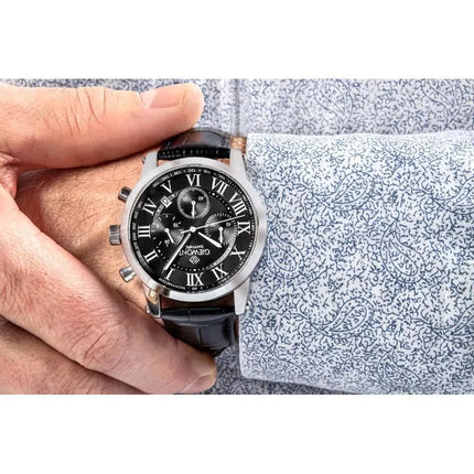 Men's Watch Giewont Chronograph Sapphire Silver Black GW6260-A2