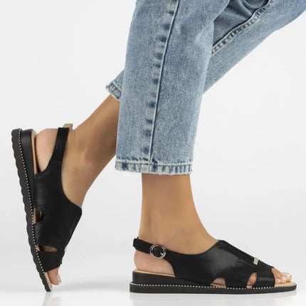 Women's black leather sandals Filippo DS4470