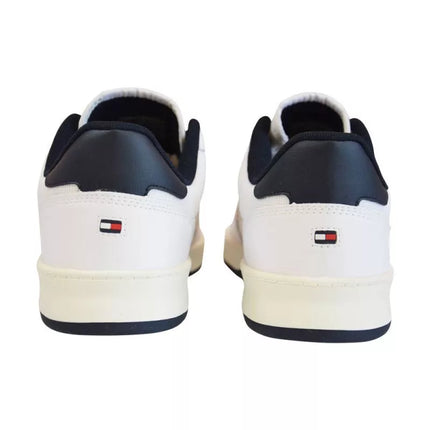 Tommy Hilfiger Retro Court Mix Cupsole Vyriški batai Balti - FM0FM04006 YBR