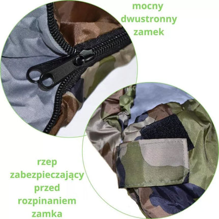 CAMO TOURIST SLEEPING BAG 210x80x50CM WITH ENERO CAMP COMPRESSION