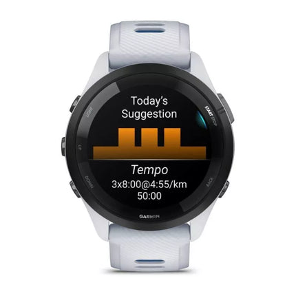 Garmin Forerunner 265 46mm Black Bezel with Whitestone Case White and Blue