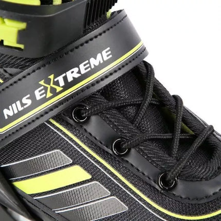 NILS EXTREME NH18191 2IN1 ROLLER SKATES BLACK-LIME SIZE L (39-43) WITH REPLACEABLE HOCKEY BLADE