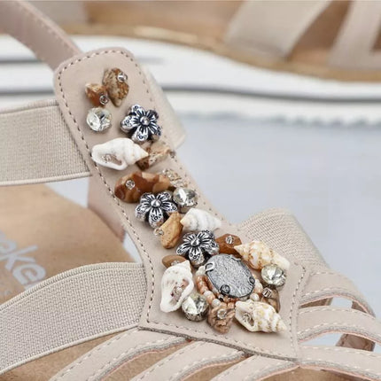 Patogios Rieker W RKR680 smėlio spalvos basutės