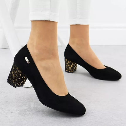 Sergio Leone W SK314D Zomšiniai bateliai su kulnu juodi