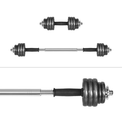 REBEL ACTIVE ADJUSTABLE DUMBBELLS IN CASE WITH BAR, 15 KG SET