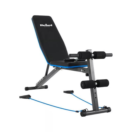 Inclined training bench with leg locks and rubber bands REBEL ACTIVE RBA-2003