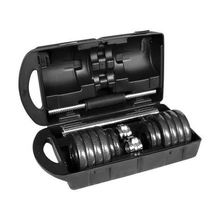 REBEL ACTIVE ADJUSTABLE DUMBBELLS IN CASE WITH BAR, 15 KG SET