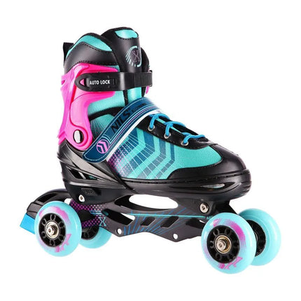 NH18192A 4in1 BLACK-PURPLE SIZE M(34-38) ROLLER SKATES WITH HOCKEY SLEEVE NILS EXTREME