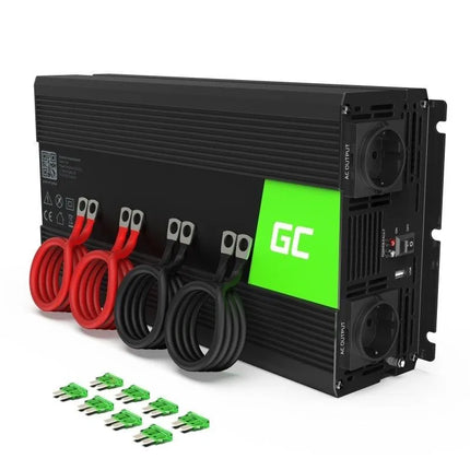 GREEN CELL INV12 INVERTERIS 12V-230V 3000W/6000W MODIFIKUOTA SINUSOIDĖ