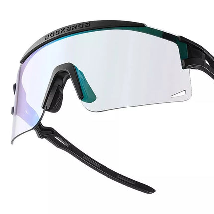 Rockbros Photochromic Cycling Glasses with UV Protection and Corrective Insert - Transparent Black