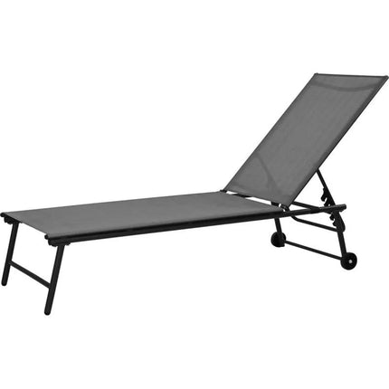 Sodo poilsio kėdė 185x57x31 cm pilka