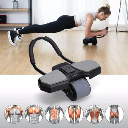 KA10 BLACK ABS WHEEL AUTOMATIC WHEEL FOR EXERCISING THE ABDOMINAL MUSCLES WITH SUPPORT