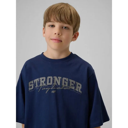 Boy's loose T-shirt with print 4F 4FJRSS26TTSHM3465-31S