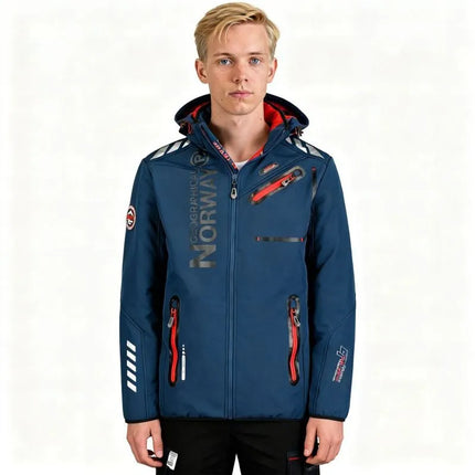 Geographical Norway ROYAUTE DB Tamsiai Mėlyna Raudona Vyriška Softshell striukė 068 (WY2001H/GN/Navy / Red)