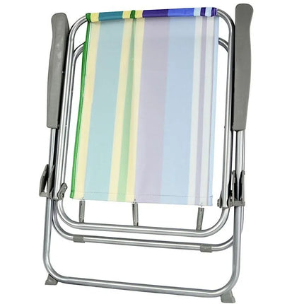 REDCLIFFS FOLDING CHAIR WITH ARMRESTS, BLUE STRIPES