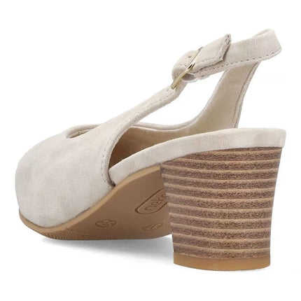 Beige leather open-toe pumps Rieker 44651-60