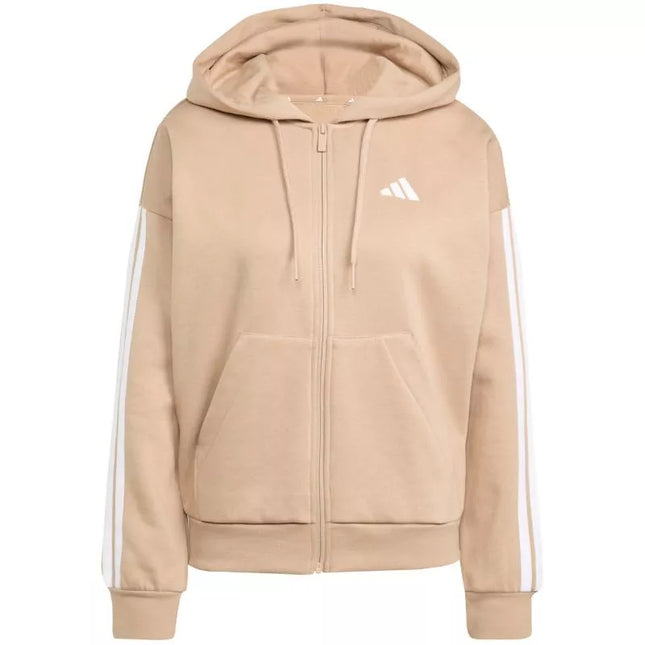 adidas Essentials su 3 Dryžuotos Pilno Užtrauktuko Vilnos Gobtuvėlis Moterims JX7706