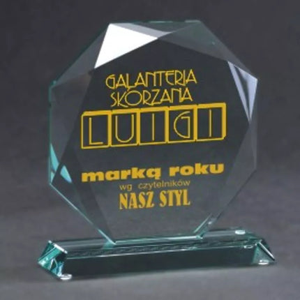 Graviruotas stiklinis trofėjus su dėklu ir dažų užpildu