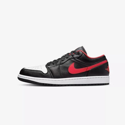 Air Jordan 1 LOW Black/Fire Red/White sports shoes - 553558-063