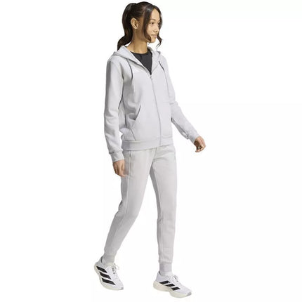 Moterims adidas Entrada 26 džemperis su pilnu užtrauktuku, pilkas KF5936